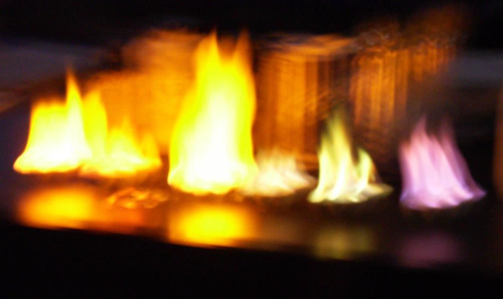 "Rainbow of Fire" flame test "Rainbow of Fire" flame test